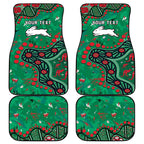 Personalized South Sydney Rabbitohs Car Mats Aboriginal Pattern with Graffiti Style Design