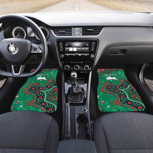 Personalized South Sydney Rabbitohs Car Mats Aboriginal Pattern with Graffiti Style Design
