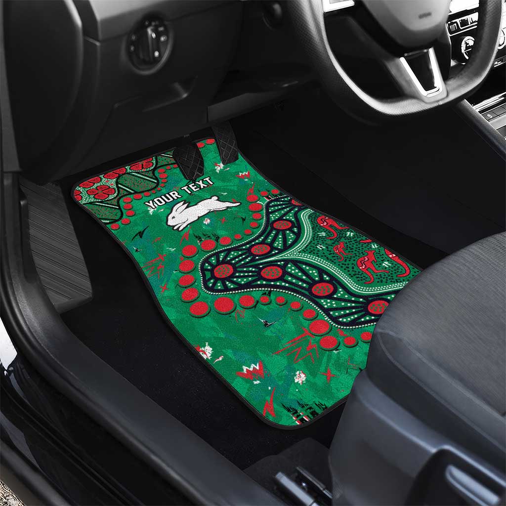 Personalized South Sydney Rabbitohs Car Mats Aboriginal Pattern with Graffiti Style Design