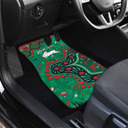 Personalized South Sydney Rabbitohs Car Mats Aboriginal Pattern with Graffiti Style Design