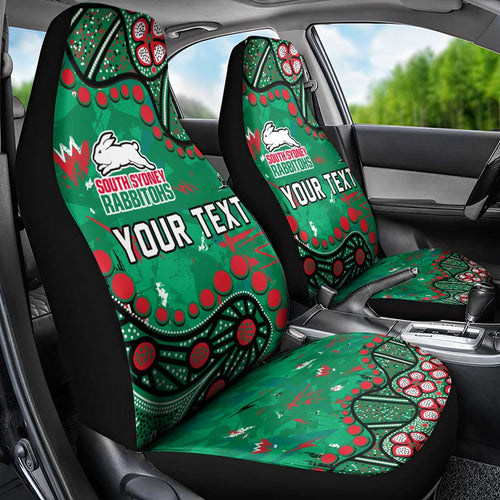 Personalized South Sydney Rabbitohs Car Seat Cover Aboriginal Pattern with Graffiti Style Design