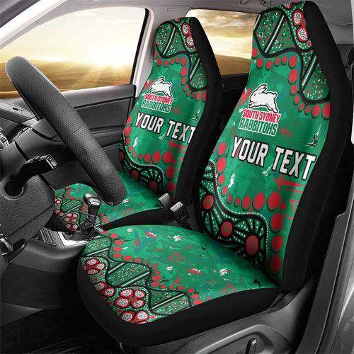 Personalized South Sydney Rabbitohs Car Seat Cover Aboriginal Pattern with Graffiti Style Design
