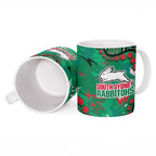Personalized South Sydney Rabbitohs Ceramic Mug Aboriginal Pattern with Graffiti Style Design