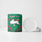 Personalized South Sydney Rabbitohs Ceramic Mug Aboriginal Pattern with Graffiti Style Design