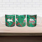 Personalized South Sydney Rabbitohs Ceramic Mug Aboriginal Pattern with Graffiti Style Design