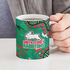 Personalized South Sydney Rabbitohs Ceramic Mug Aboriginal Pattern with Graffiti Style Design