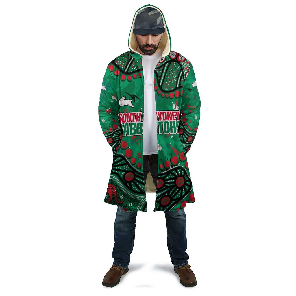 Personalized South Sydney Rabbitohs Cloak Aboriginal Pattern with Graffiti Style Design