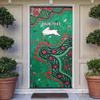 Personalized South Sydney Rabbitohs Door Cover Aboriginal Pattern with Graffiti Style Design