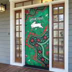 Personalized South Sydney Rabbitohs Door Cover Aboriginal Pattern with Graffiti Style Design