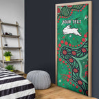 Personalized South Sydney Rabbitohs Door Cover Aboriginal Pattern with Graffiti Style Design