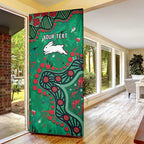 Personalized South Sydney Rabbitohs Door Cover Aboriginal Pattern with Graffiti Style Design