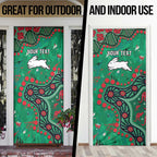 Personalized South Sydney Rabbitohs Door Cover Aboriginal Pattern with Graffiti Style Design