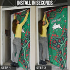 Personalized South Sydney Rabbitohs Door Cover Aboriginal Pattern with Graffiti Style Design