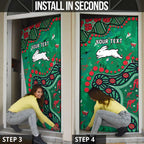 Personalized South Sydney Rabbitohs Door Cover Aboriginal Pattern with Graffiti Style Design