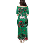 Personalized South Sydney Rabbitohs Family Matching Puletasi and Hawaiian Shirt Aboriginal Pattern with Graffiti Style Design