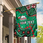 Personalized South Sydney Rabbitohs Garden Flag Aboriginal Pattern with Graffiti Style Design