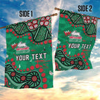 Personalized South Sydney Rabbitohs Garden Flag Aboriginal Pattern with Graffiti Style Design