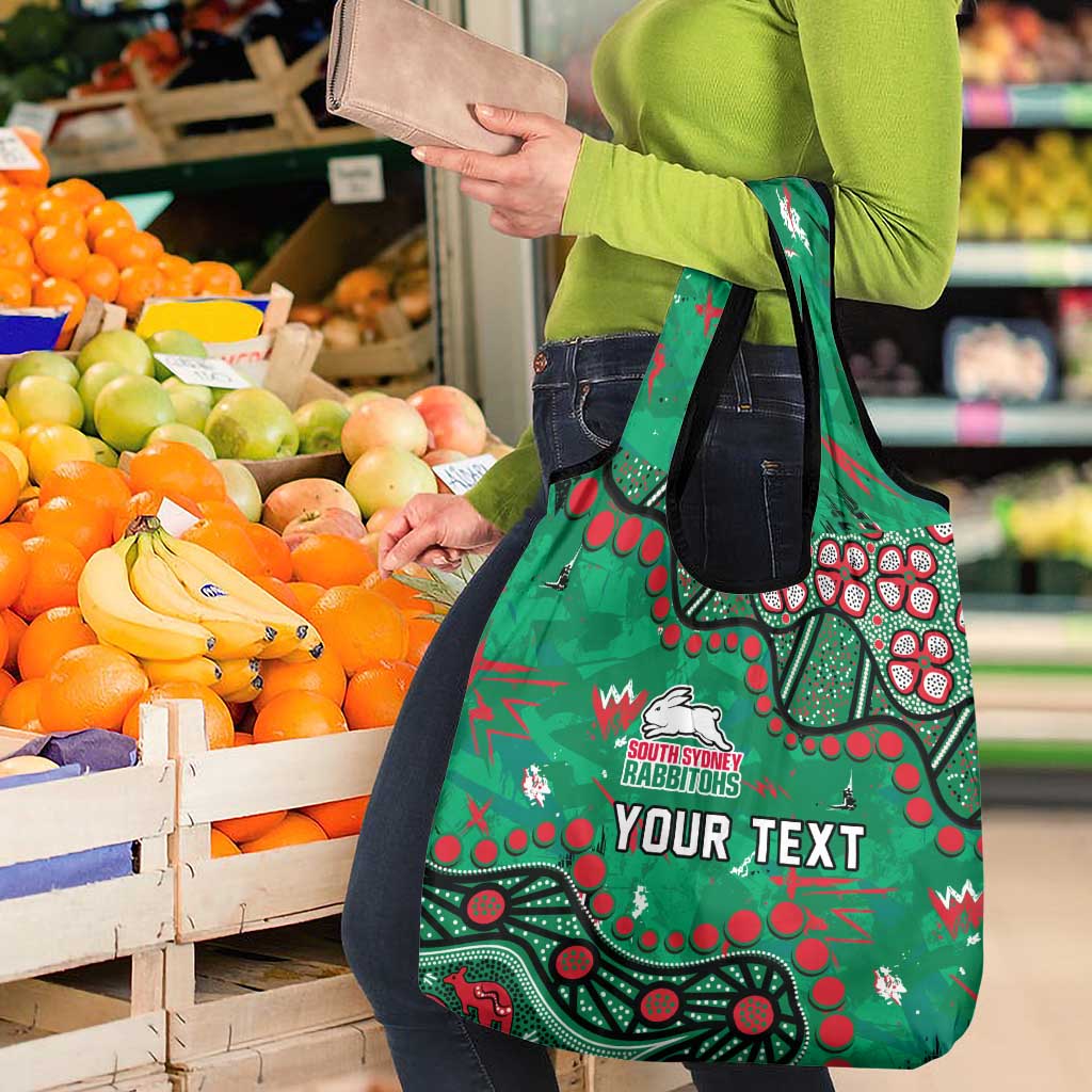 Personalized South Sydney Rabbitohs Grocery Bag Aboriginal Pattern with Graffiti Style Design