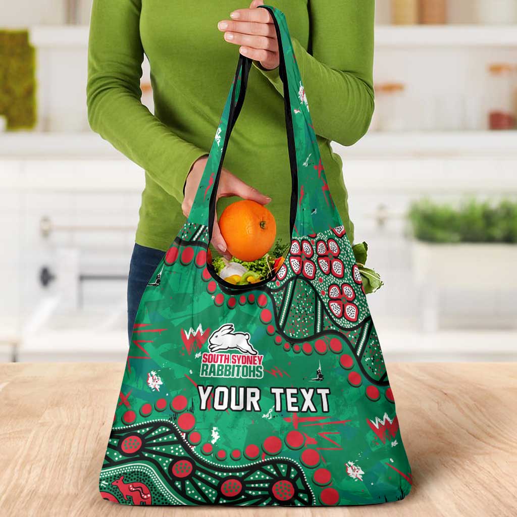 Personalized South Sydney Rabbitohs Grocery Bag Aboriginal Pattern with Graffiti Style Design