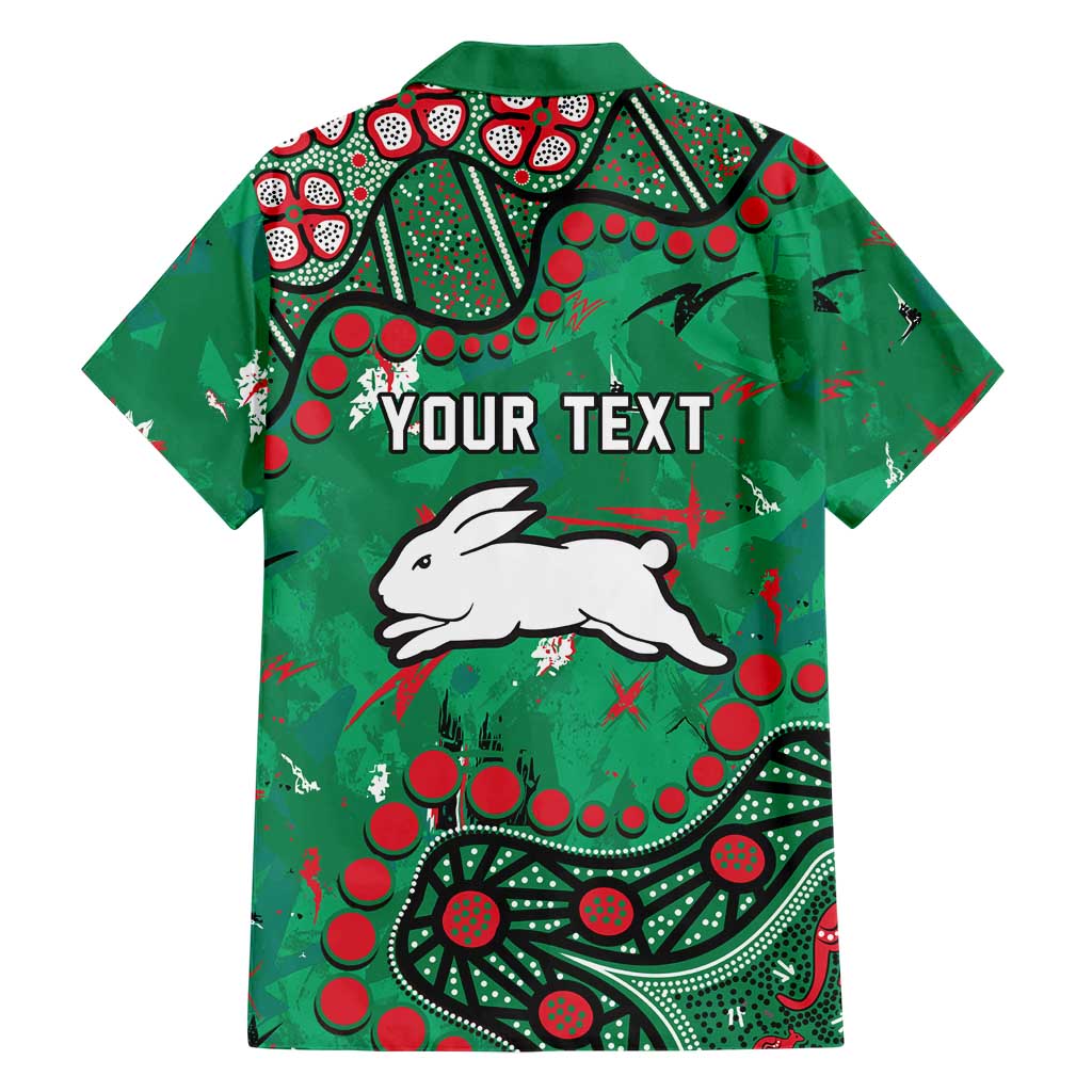 Personalized South Sydney Rabbitohs Hawaiian Shirt Aboriginal Pattern with Graffiti Style Design