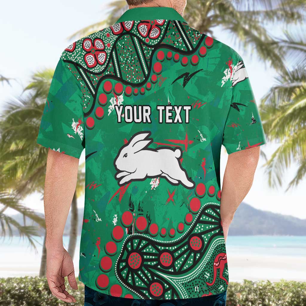 Personalized South Sydney Rabbitohs Hawaiian Shirt Aboriginal Pattern with Graffiti Style Design