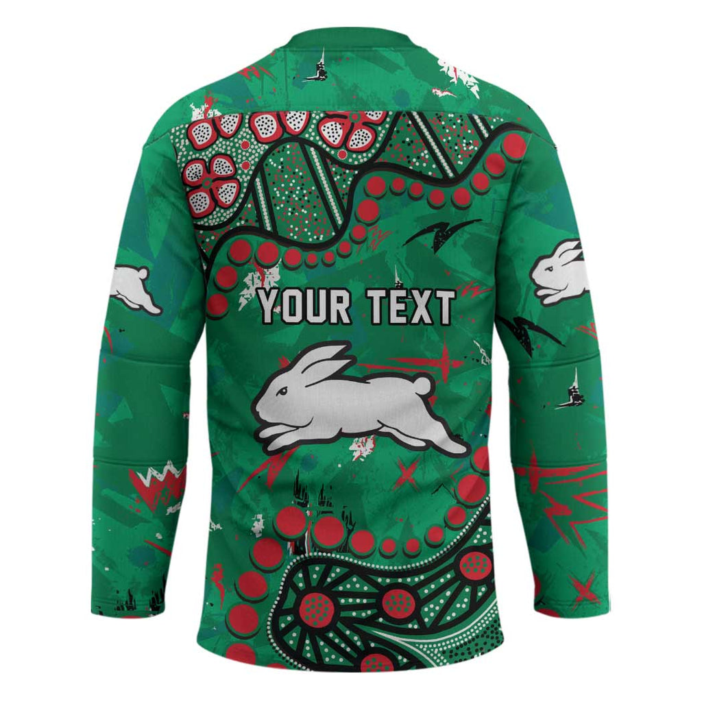 Personalized South Sydney Rabbitohs Hockey Jersey Aboriginal Pattern with Graffiti Style Design