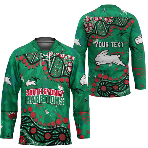 Personalized South Sydney Rabbitohs Hockey Jersey Aboriginal Pattern with Graffiti Style Design