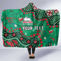 Personalized South Sydney Rabbitohs Hooded Blanket Aboriginal Pattern with Graffiti Style Design