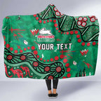 Personalized South Sydney Rabbitohs Hooded Blanket Aboriginal Pattern with Graffiti Style Design
