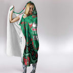 Personalized South Sydney Rabbitohs Hooded Blanket Aboriginal Pattern with Graffiti Style Design