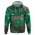 Personalized South Sydney Rabbitohs Hoodie Aboriginal Pattern with Graffiti Style Design