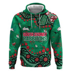 Personalized South Sydney Rabbitohs Hoodie Aboriginal Pattern with Graffiti Style Design