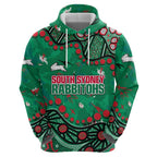 Personalized South Sydney Rabbitohs Hoodie Aboriginal Pattern with Graffiti Style Design