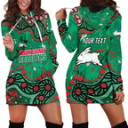 Personalized South Sydney Rabbitohs Hoodie Dress Aboriginal Pattern with Graffiti Style Design