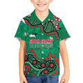 Personalized South Sydney Rabbitohs Kid Hawaiian Shirt Aboriginal Pattern with Graffiti Style Design