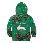 Personalized South Sydney Rabbitohs Kid Hoodie Aboriginal Pattern with Graffiti Style Design
