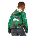 Personalized South Sydney Rabbitohs Kid Hoodie Aboriginal Pattern with Graffiti Style Design
