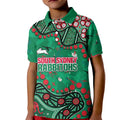 Personalized South Sydney Rabbitohs Kid Polo Shirt Aboriginal Pattern with Graffiti Style Design