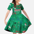 Personalized South Sydney Rabbitohs Kid Short Sleeve Dress Aboriginal Pattern with Graffiti Style Design