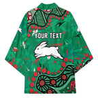 Personalized South Sydney Rabbitohs Kimono Aboriginal Pattern with Graffiti Style Design