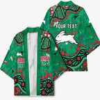 Personalized South Sydney Rabbitohs Kimono Aboriginal Pattern with Graffiti Style Design