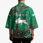 Personalized South Sydney Rabbitohs Kimono Aboriginal Pattern with Graffiti Style Design