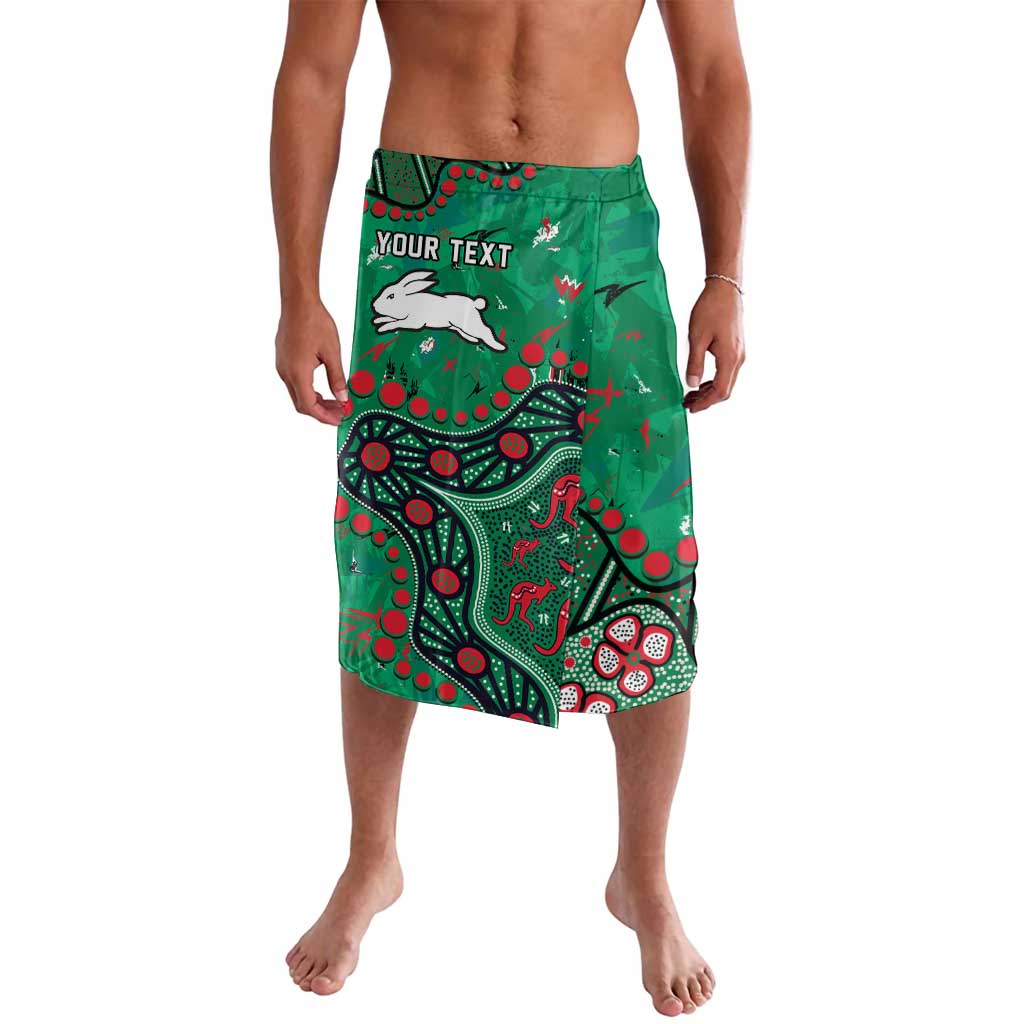 Personalized South Sydney Rabbitohs Lavalava Aboriginal Pattern with Graffiti Style Design