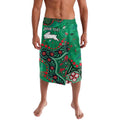 Personalized South Sydney Rabbitohs Lavalava Aboriginal Pattern with Graffiti Style Design