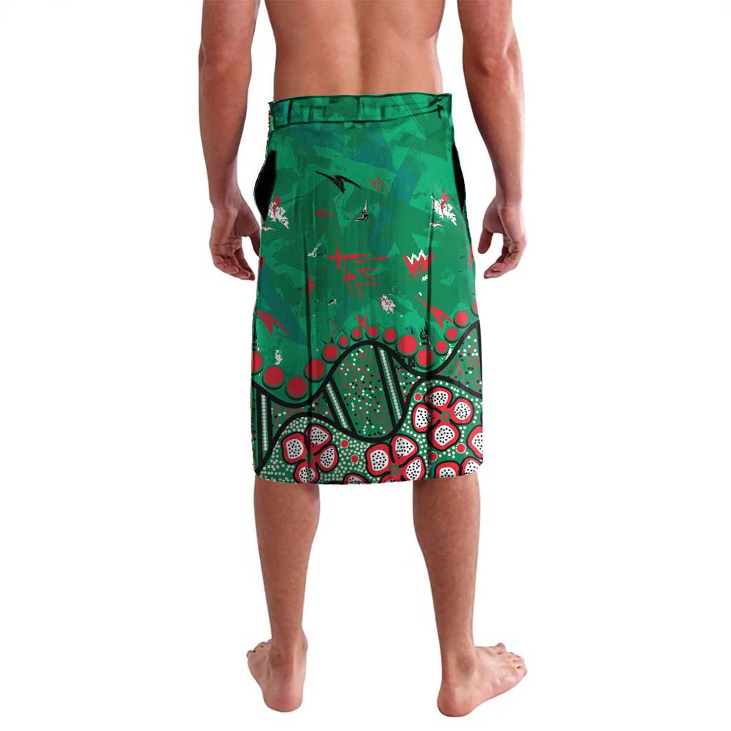 Personalized South Sydney Rabbitohs Lavalava Aboriginal Pattern with Graffiti Style Design