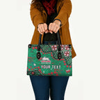 Personalized South Sydney Rabbitohs Leather Bag Aboriginal Pattern with Graffiti Style Design