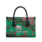 Personalized South Sydney Rabbitohs Leather Bag Aboriginal Pattern with Graffiti Style Design