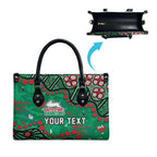 Personalized South Sydney Rabbitohs Leather Bag Aboriginal Pattern with Graffiti Style Design