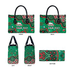 Personalized South Sydney Rabbitohs Leather Bag Aboriginal Pattern with Graffiti Style Design