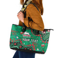Personalized South Sydney Rabbitohs Leather Tote Bag Aboriginal Pattern with Graffiti Style Design